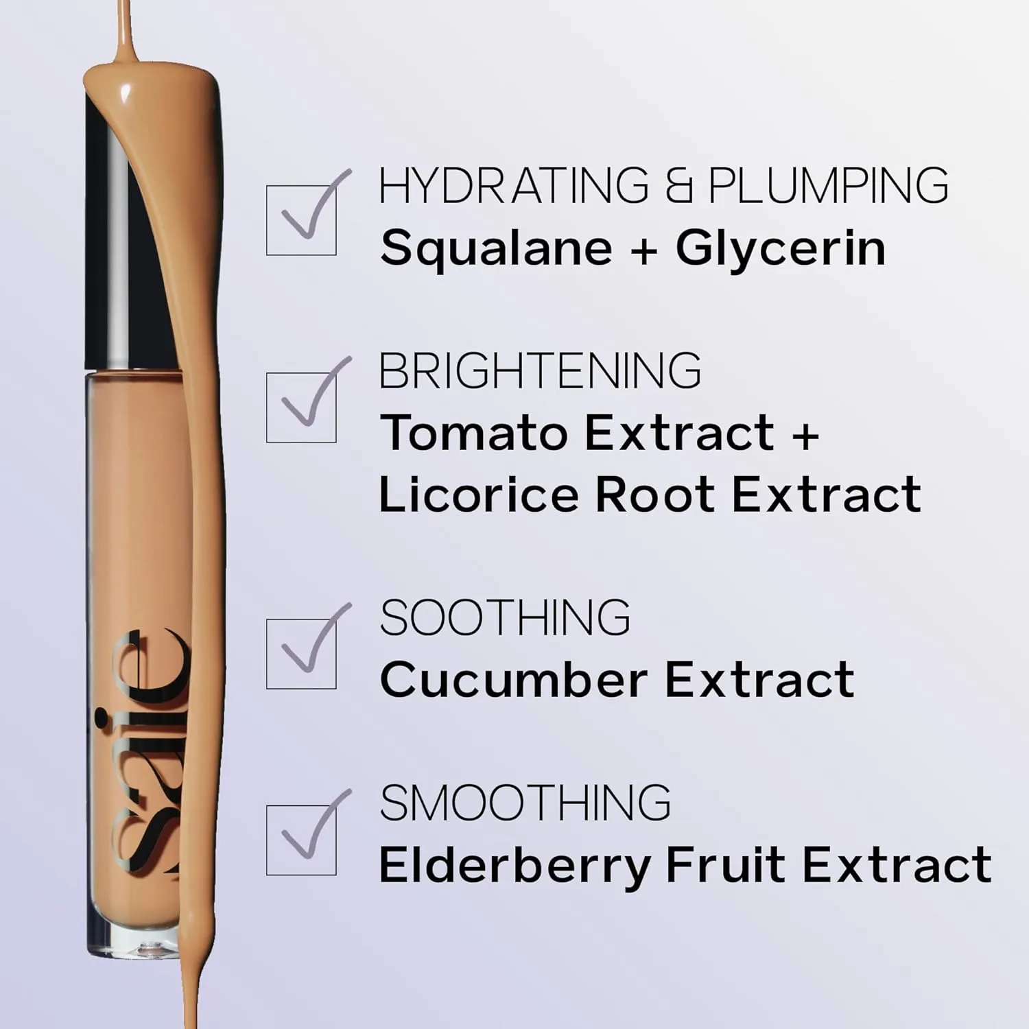 Saie Hydrabeam Under Eye Brightener - Sheer   Hydrating Eye Brightener with Cucumber Extract - Instantly Illuminates Skin for a Radiant Finish - Shade 4 (0.2 oz)