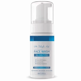 Salicylic Acid Foaming Daily Face Wash with Salicylic Acid, Zinc PCA & PHA for Active Acne & clogged Pores - 100 ml Reduces Acne | Unclogs Pores (100ml)