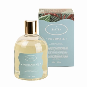 Saltea Salt Shower Oil - Non Greasy, Cleansing & Hydrating Without Drying, Jojoba Oil and Argan Oil to Balance and Soften Skin - Paraben, Phthalate and Sulfate Free Skin Care Products - 11.8 Oz