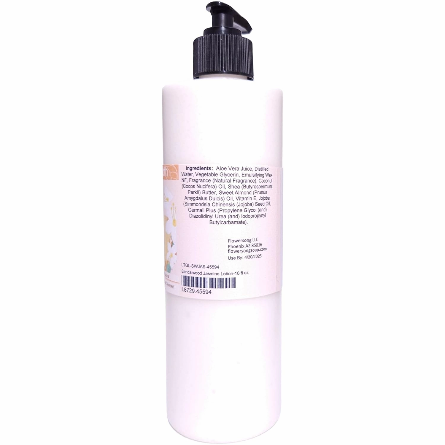 Sandalwood Jasmine Lotion (16 ounce) - Natural Fragrance - Absorbs Quickly with a Stirring Earthy Floral Scent