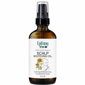 Scalp Soothing Oil 4oz for Itchy Dry Sensitive Scalp & Skin | 100% Natural | Vitamin E Rich Antioxidant Ingredients | Intensely Moisturizing | Calming to Sunburns