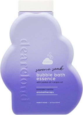 Serene Soak Bubble Bath Essence – Bubble Bath with Jojoba Oil, Argan Oil & Vitamin E - Lavender Vanilla (16 fl oz)