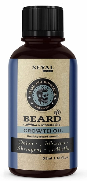 Seyal Beard & Mustache Growth Oil with Onion, Hibiscus & Fenugreek For Faster and Healthy Growing Beard & Mustache - 35ml