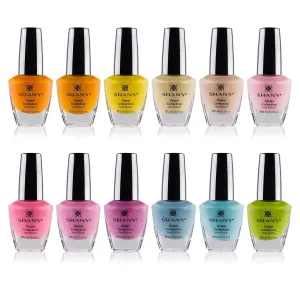 SHANY Nail Polish Set - Nail Lacquer Quick Dry, Full Size, Vibrant, Colorful, Trendy, Semi Glossy, Shimmery, Matte Nail Polish Set - 12 Colors - Pastel Collection
