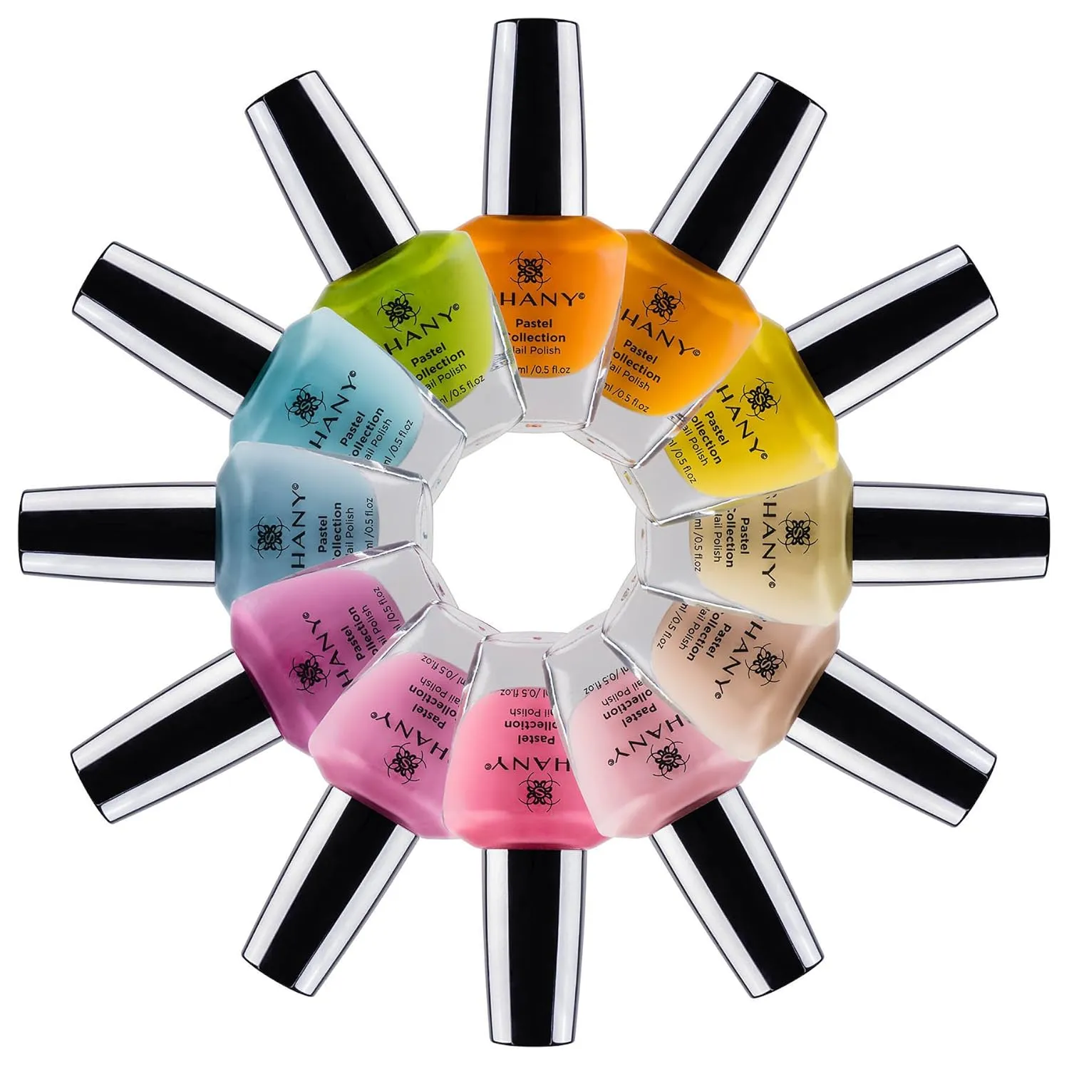 SHANY Nail Polish Set - Nail Lacquer Quick Dry, Full Size, Vibrant, Colorful, Trendy, Semi Glossy, Shimmery, Matte Nail Polish Set - 12 Colors - Pastel Collection
