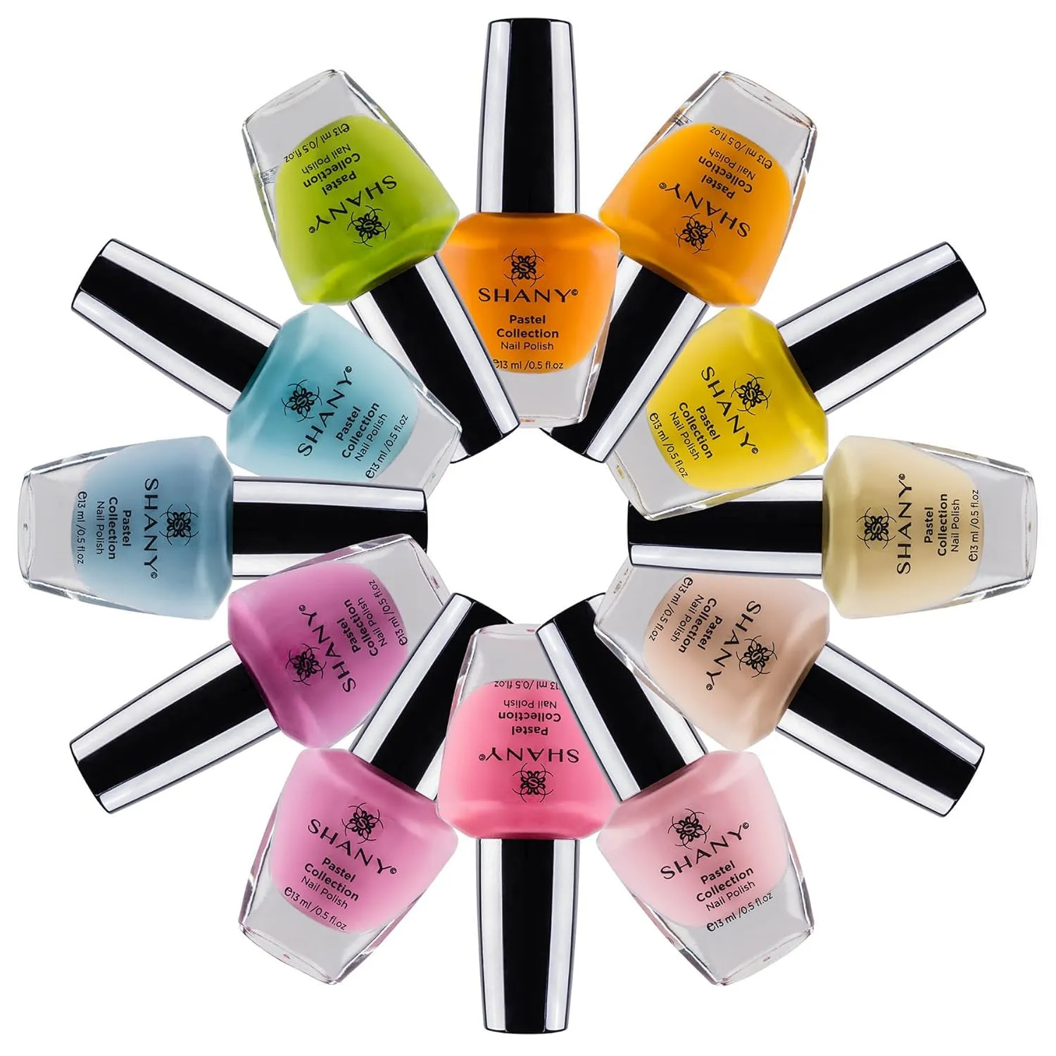 SHANY Nail Polish Set - Nail Lacquer Quick Dry, Full Size, Vibrant, Colorful, Trendy, Semi Glossy, Shimmery, Matte Nail Polish Set - 12 Colors - Pastel Collection