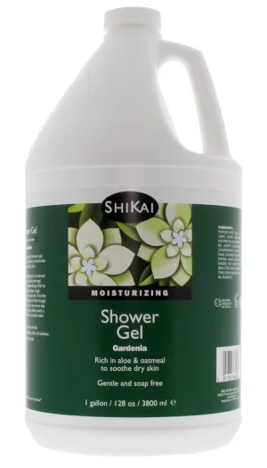 ShiKai Daily Moisturizing Shower Gel (Gardenia, 1 gallon) | with Hydrating Aloe Vera & Oatmeal | Scented Body Wash for Dry Skin Relief