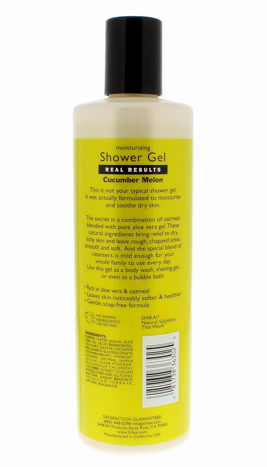 ShiKai Daily Moisturizing Shower Gel (Cucumber Melon, 12oz, Pack of 3) | Gentle Formula | Aloe Vera & Oatmeal for Soft, Healthy Skin | Dry Skin Relief