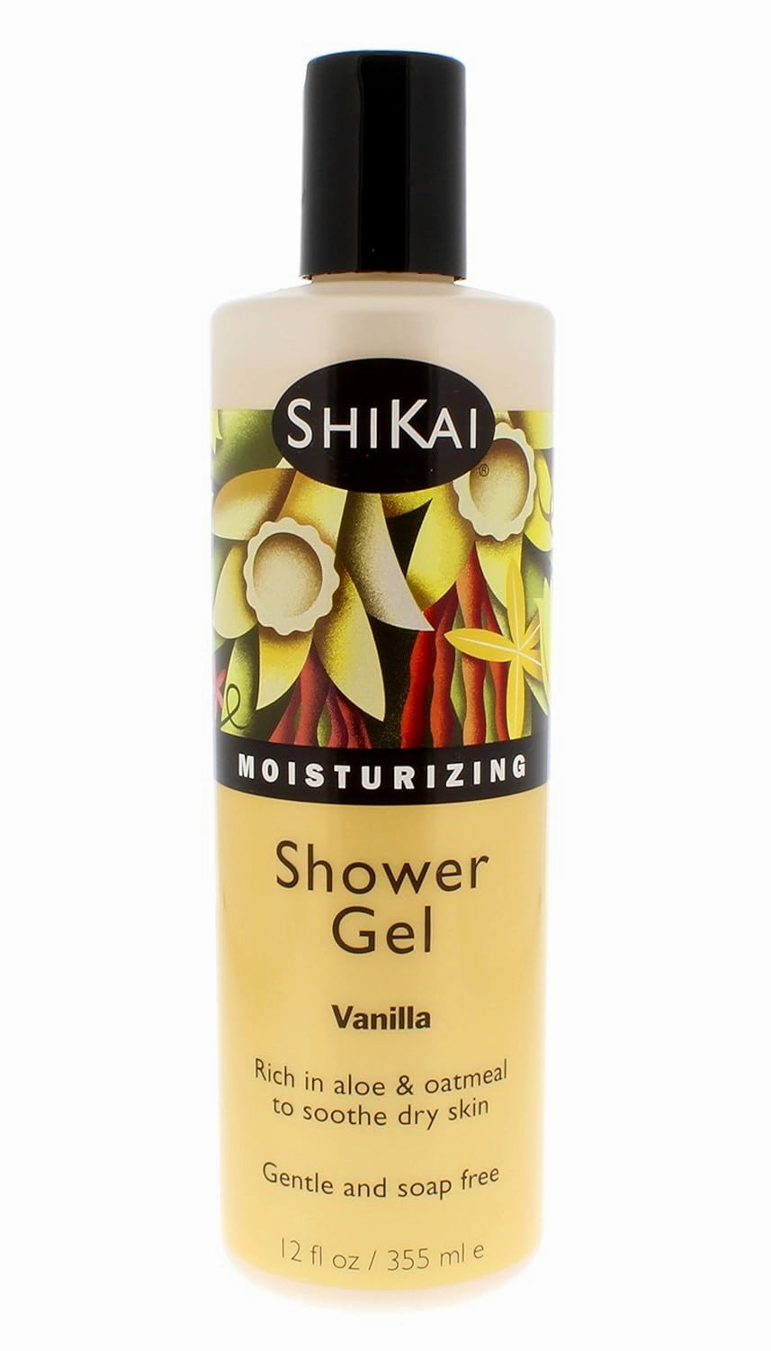 ShiKai Daily Moisturizing Shower Gel (Vanilla, 12oz, Pack of 3) | Gentle Formula | Aloe Vera & Oatmeal for Soft, Healthy Skin | Dry Skin Relief