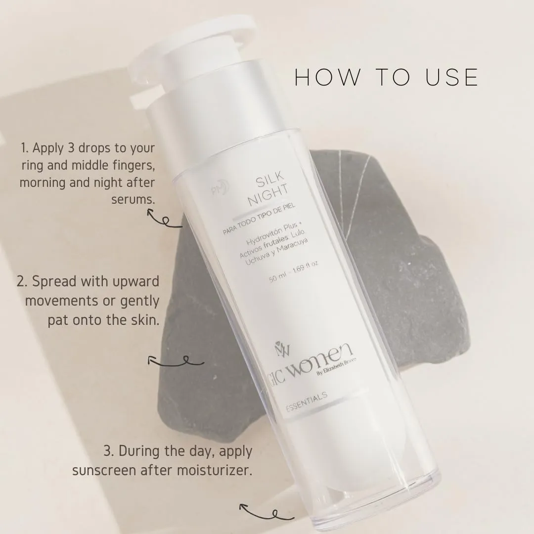 Silk Night Cream – Hydrating Face Moisturizer with Hidroviton Plus, Bioemulsión LUM & Vitaloe – Night Cream for Normal to Dry Skin – 50 ml