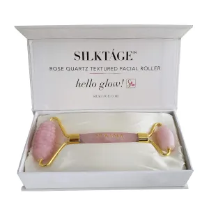 SILKTÁGE Rose Quartz Textured Facial Roller