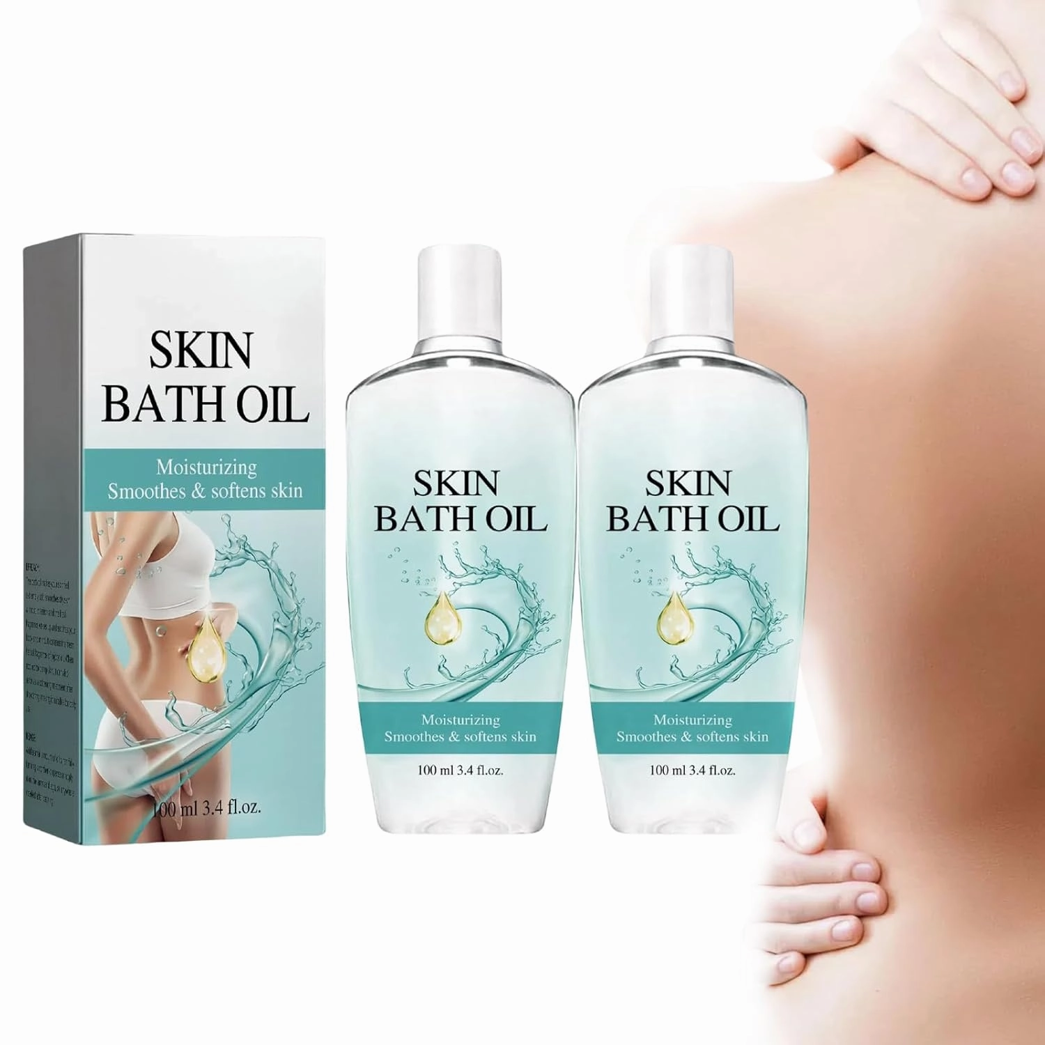Silky Touch Bath & Body Oil - Lightweight Moisturizing Formula with Jojoba & Almond Oils, Vegan & Hypoallergenic for All Skin Types (2)