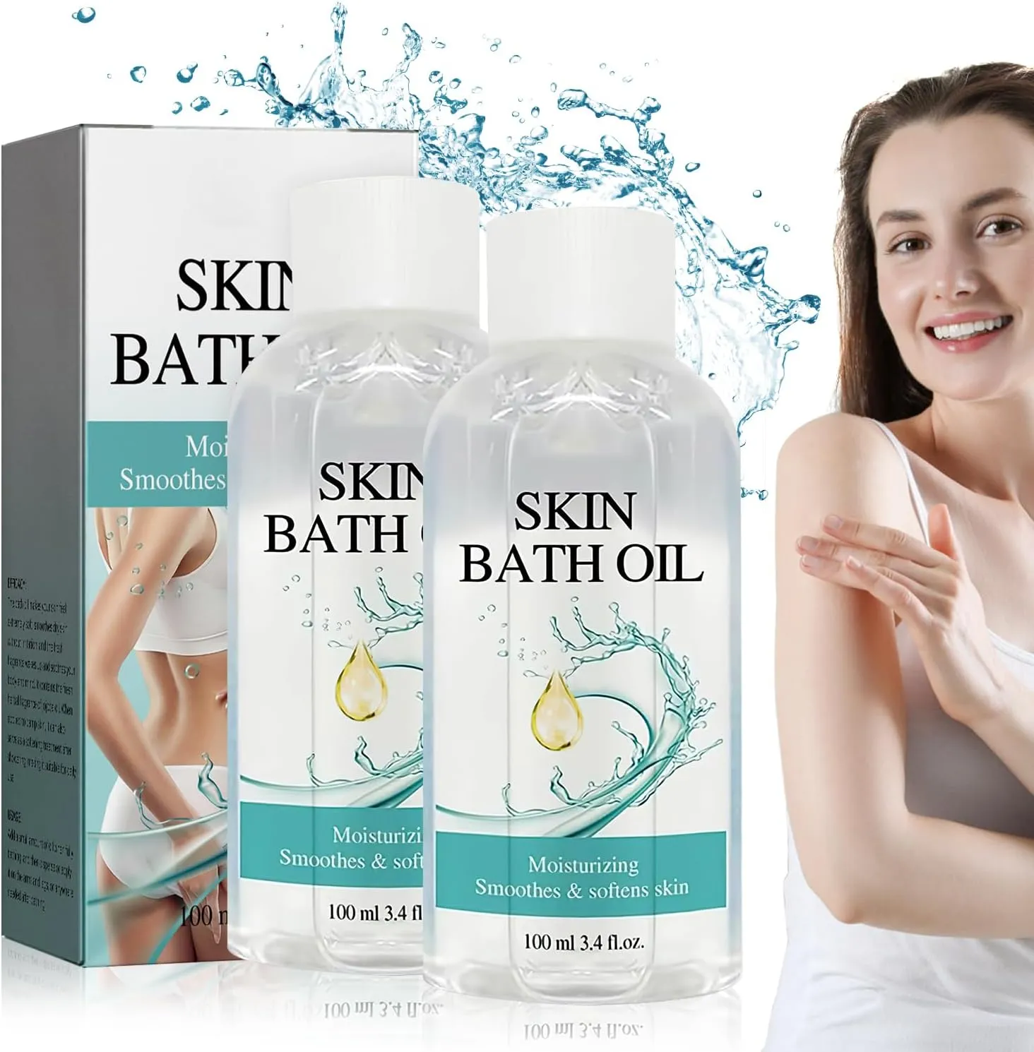 Skin Bath Oil So Soft & Sensual, Original Skin Bath Oil So Soft, Skin Moisturizing Smoothes & Softens Skin Soft, Original Skin Bath Oil for Women & Men(2PCS)