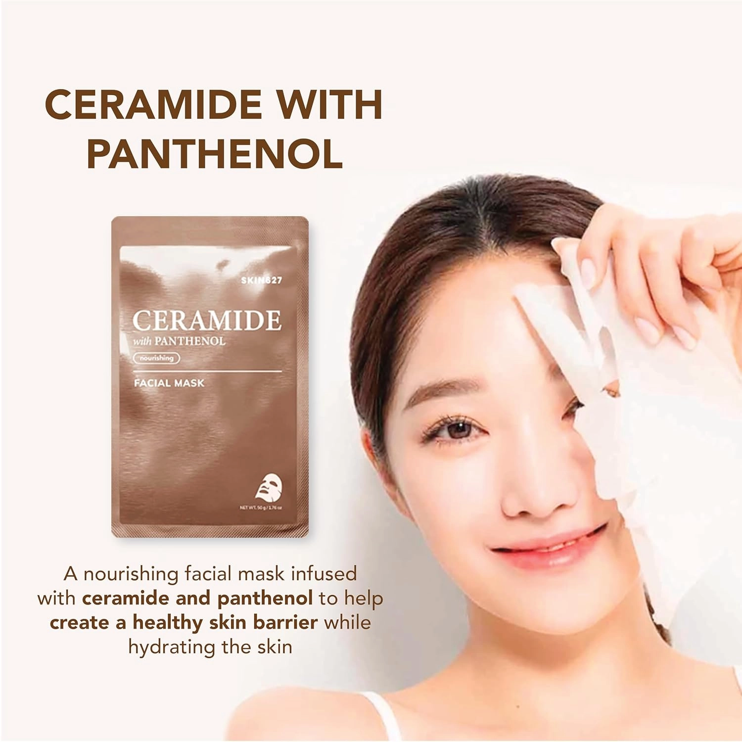 SKIN627 Bulk 24PK Face Masks Skincare, Facial Mask, Sheet Masks Korean (24PK Ceramide with Panthenol)