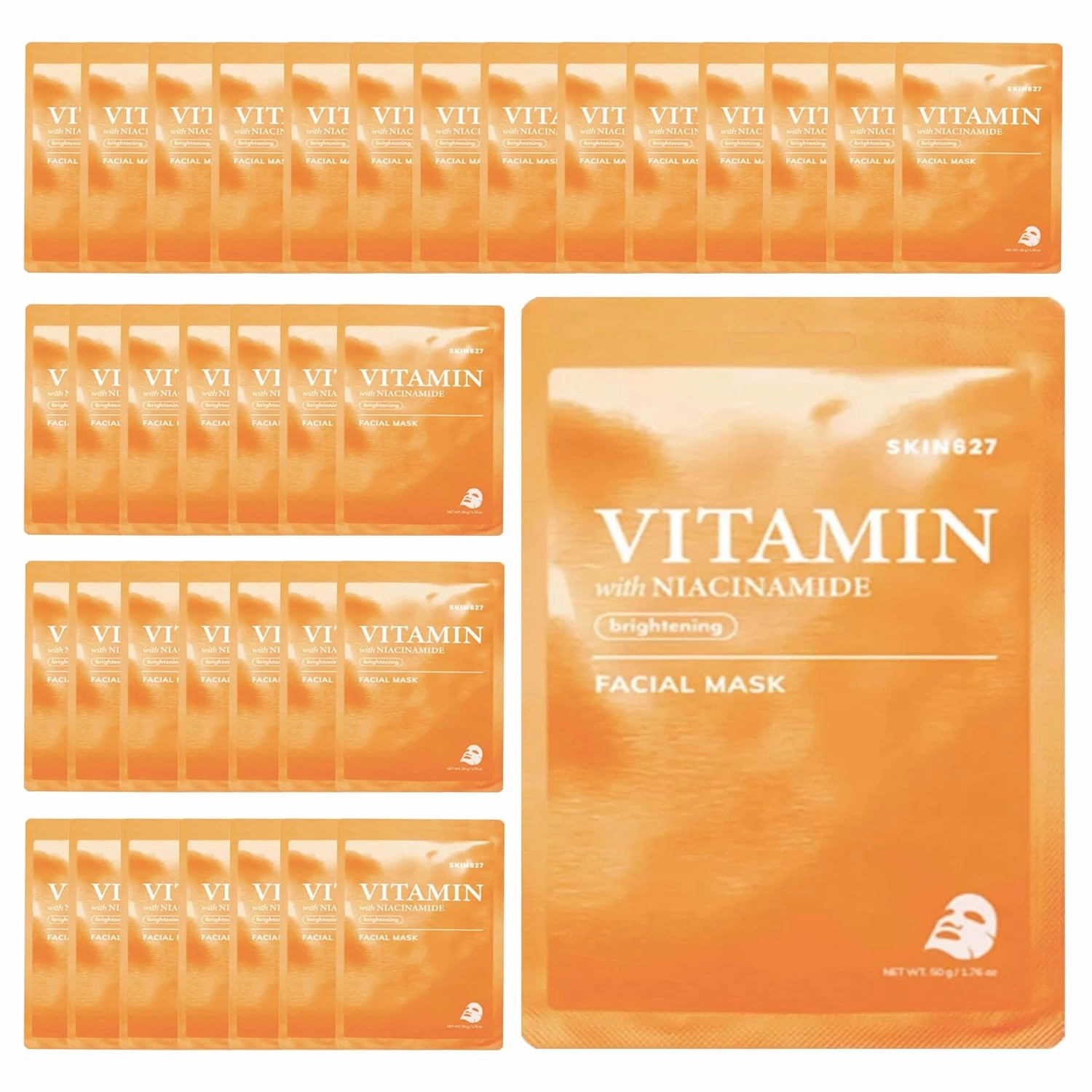SKIN627 Bulk 36PK Face Masks, Korean Skincare, Hydrating Facial Sheet Masks For Dry Skin (36PK Moisturizing)