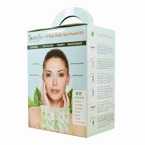 Skin Care Facial Cleanser Set, Daily Routine Kit, System, Infused with Aloe Vera, 8 Oz - Face Wash Scrub, Cleanser, Toner, Makeup Remover, Clay Mask and Moisturizer