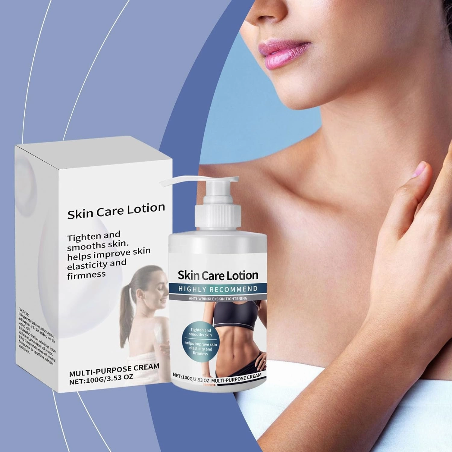 Skin Care Lotion Restore Skin Elasticity, Collagen Cream Skin Care Face Lotion & Body Lotion for Dry Skin, Skin Tightening Cream Firming Body Lotion, Skin Tightener Lotion (2pc)