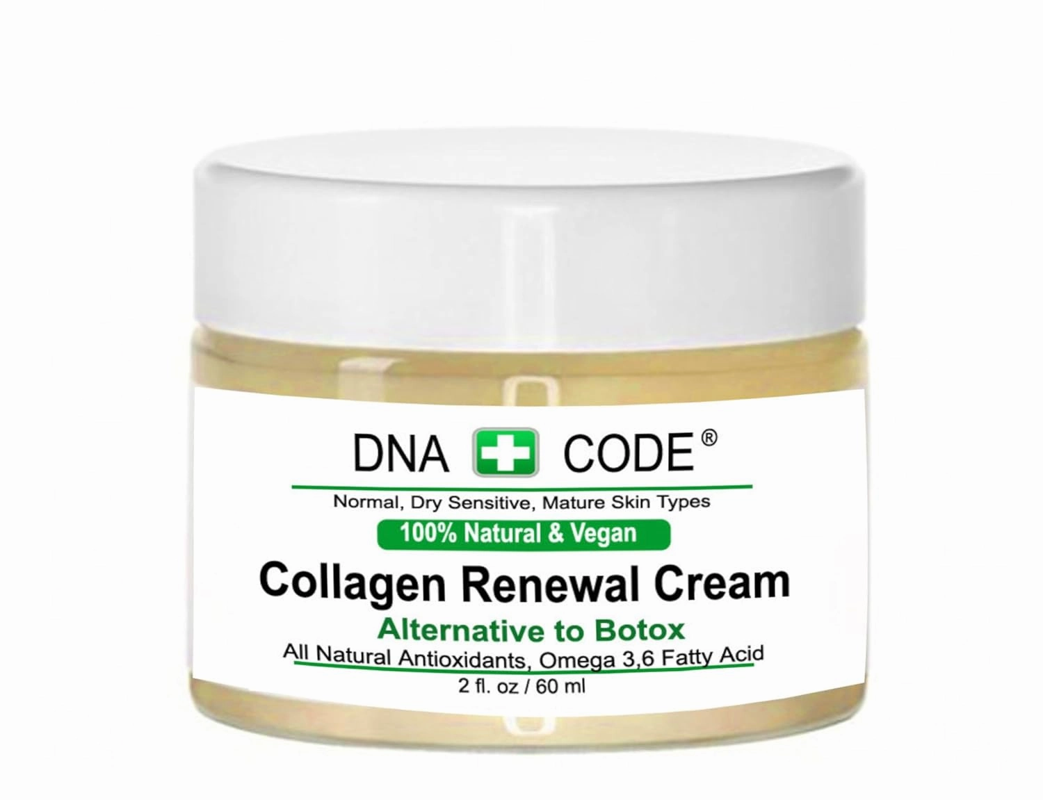 Skin Care No Neddle Alternative-100% Natural Vegan Cell Renewal Cream for Face Neck, Non Greasy, Deep Hydrate-Jojoba, Olive, Rosehip, Argan, Evening Primrose Oil Blend and More.