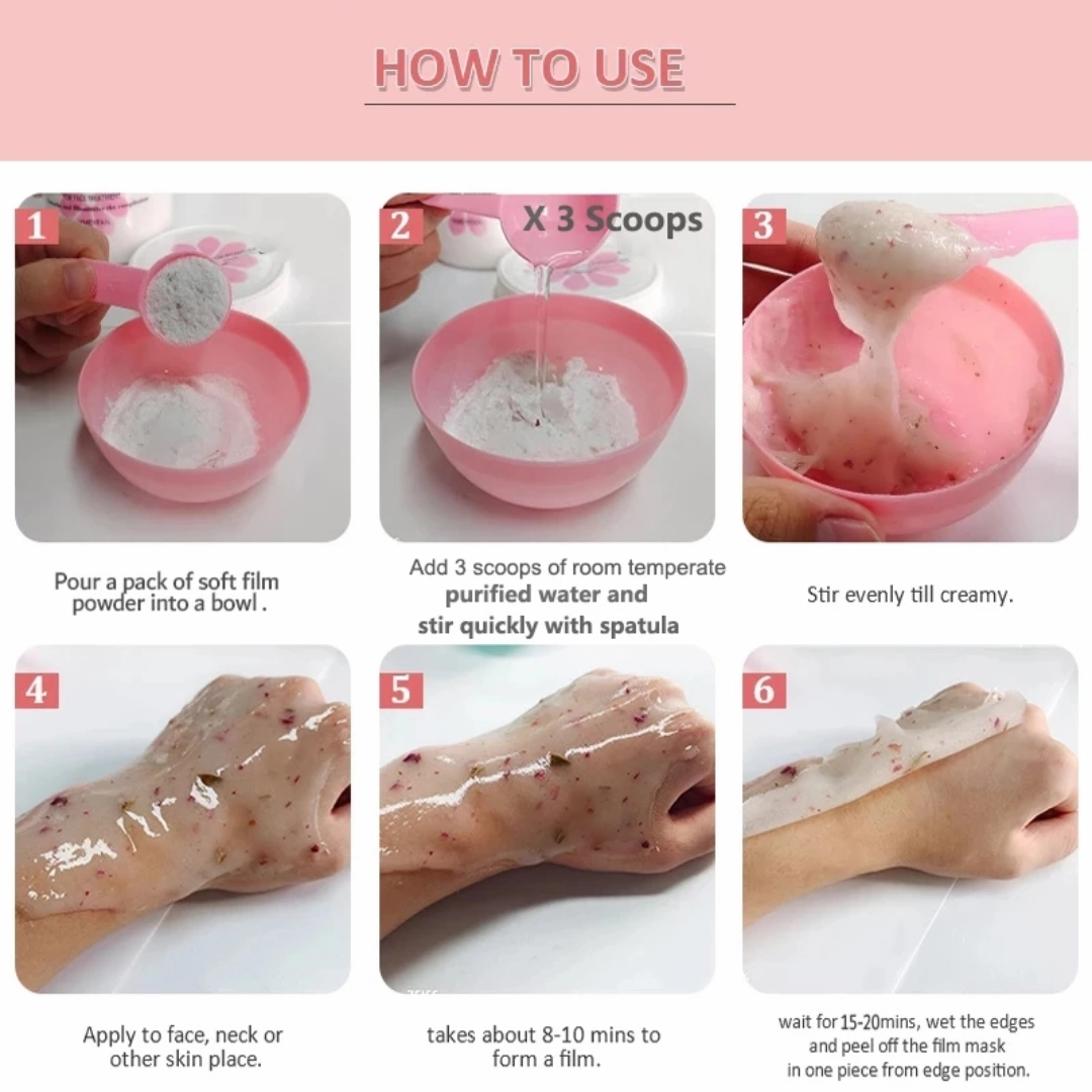 Skinetic Hydro Jelly Mask Powder (100g) - Collagen - GET Disposable Facial Brush (5pcs) FREE