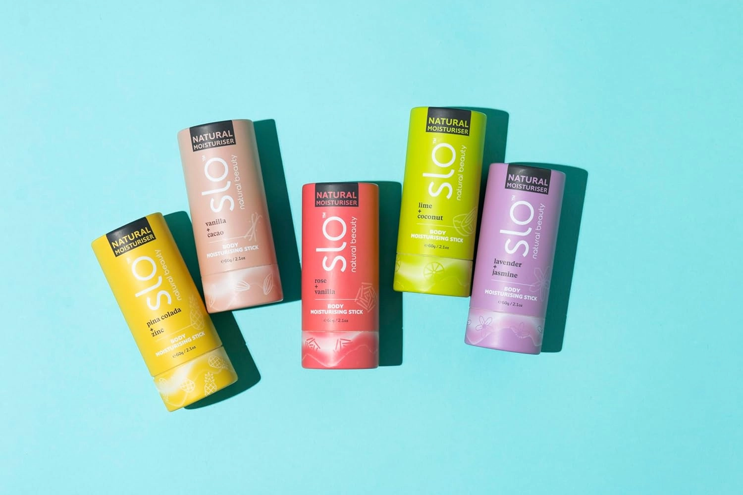 Slo | Natural Moisturising Stick - All Natural Ingredients, Vegan & Cruelty Free, Hydrating, Plastic Free, Paper Packaging | Lime   Coconut, (2.11oz/60g)