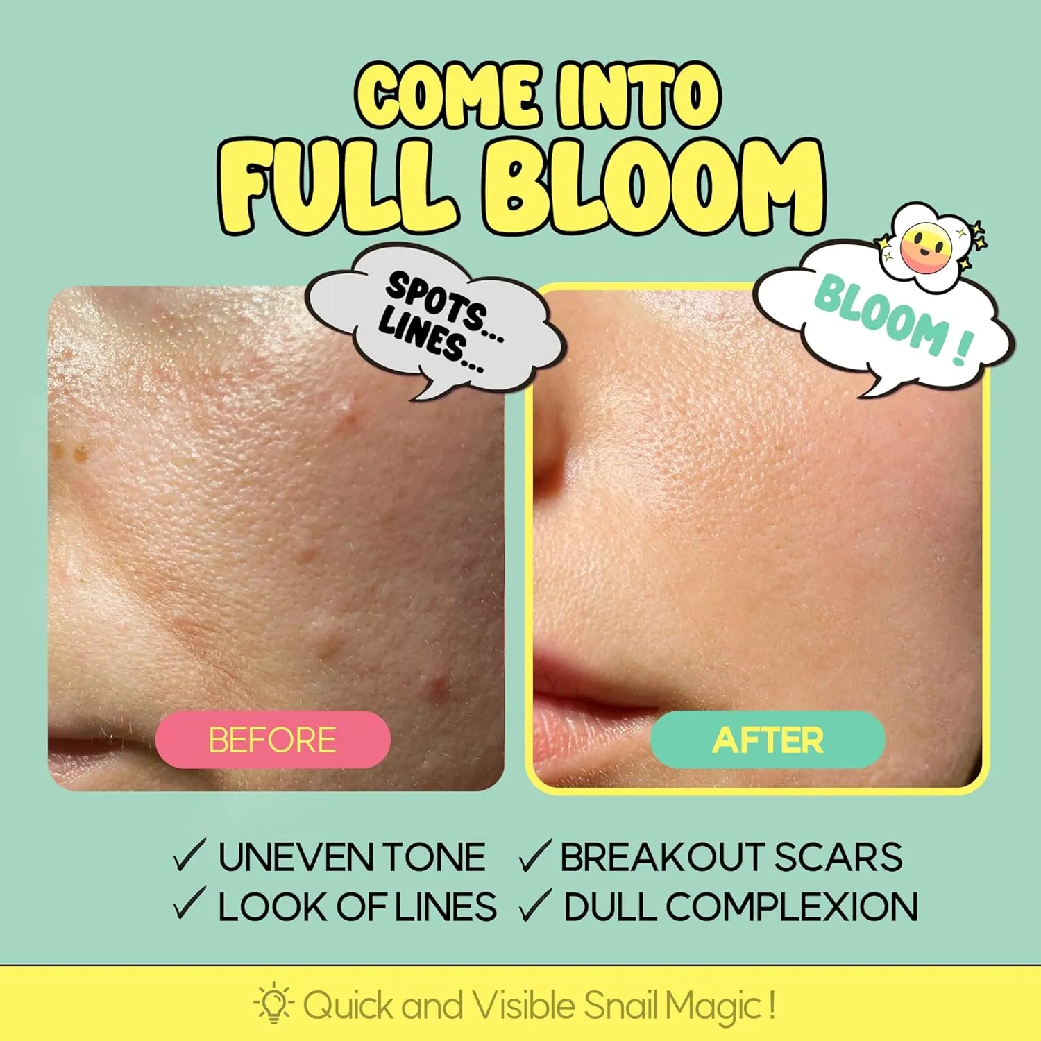 Snail Mucin 85% Face Serum 1.69 fl oz 50ml | Hydrating Skin Care Packed with Vegan Collagen & Peptide | Age-Defying Korean Face Moisturizer