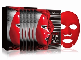 Snail Deep Hydrating Facial Mask with 8 Red Ingredients, Firming, Antioxidant and Repair Formula (5 Pieces)