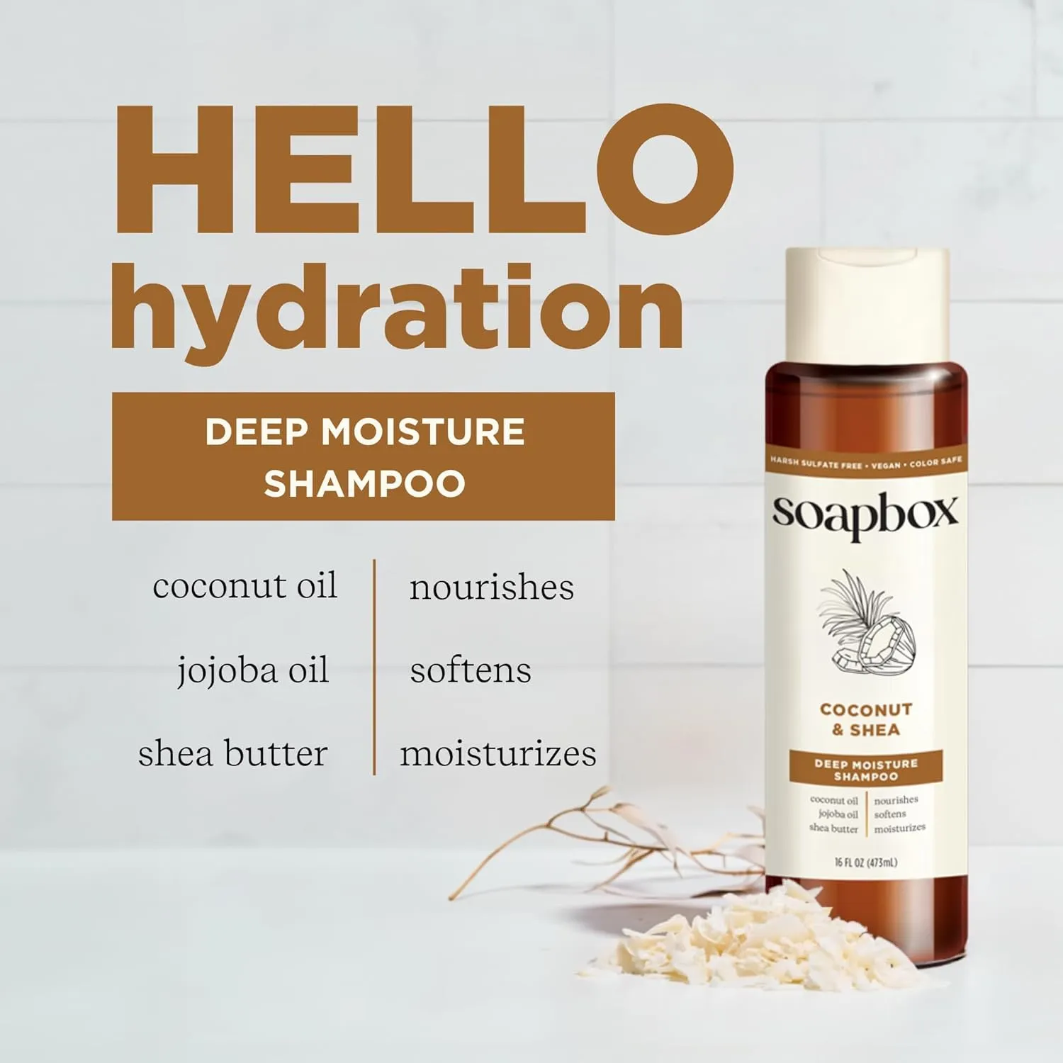 Soapbox Shampoo and Conditioner Set with Coconut Oil, Jojoba Oil, Aloe and Shea Butter to Moisturize and Nourish for All Hair Types, 16 Ounces Each (Pack of 2)