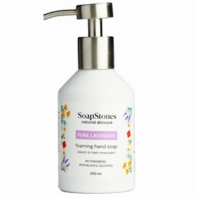 Soapstones Foaming Hand Soap - Pure Lavender - 250 mL - Moisturizing, Soft and Hydrating Formula in a Refillable Bottle - Essential Oil Infused Foam Hand Soap