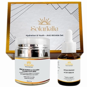 Solarielle” Hydration & Youth – Anti-Wrinkle Set – Skin Care & Beauty Face Moisturizer – Peptides Serum for Face, Crema Hidratante para la Cara, Anti-Aging Cream with Hyaluronic Acid & Retinol