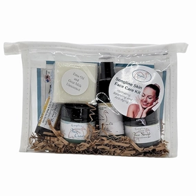 Songline Anti-Aging Face Care Kit, Hydrating Skin Care Set with Pure Emu Oil, Emu Oil Goat Milk Soap, Face Cream and Exfoliating Scrub, Lip Balm, Travel Size - Unscented