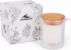 Soy Massage Oil Candle, 6.5 OZ Beautiful Double Layer Glass Low Temp Vanilla, Moisturizing Essential Oils Body Massage for Home & Spa, Intensive Skin Treatment Candles (Vanilla)
