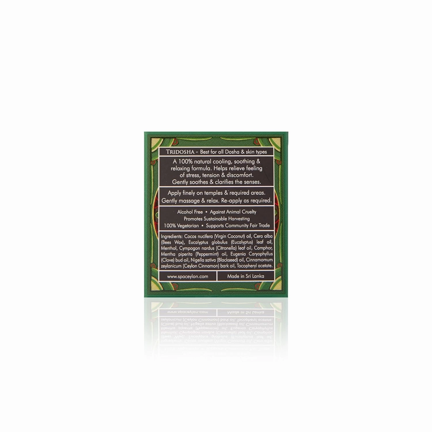 SPA CEYLON HAPPY Uplifting Balm | Citrus Spearmint essential oil balm | Naturally Refreshing | Revitalizing | 100% Vegetarian | 25g (25 g, Lemongrass)