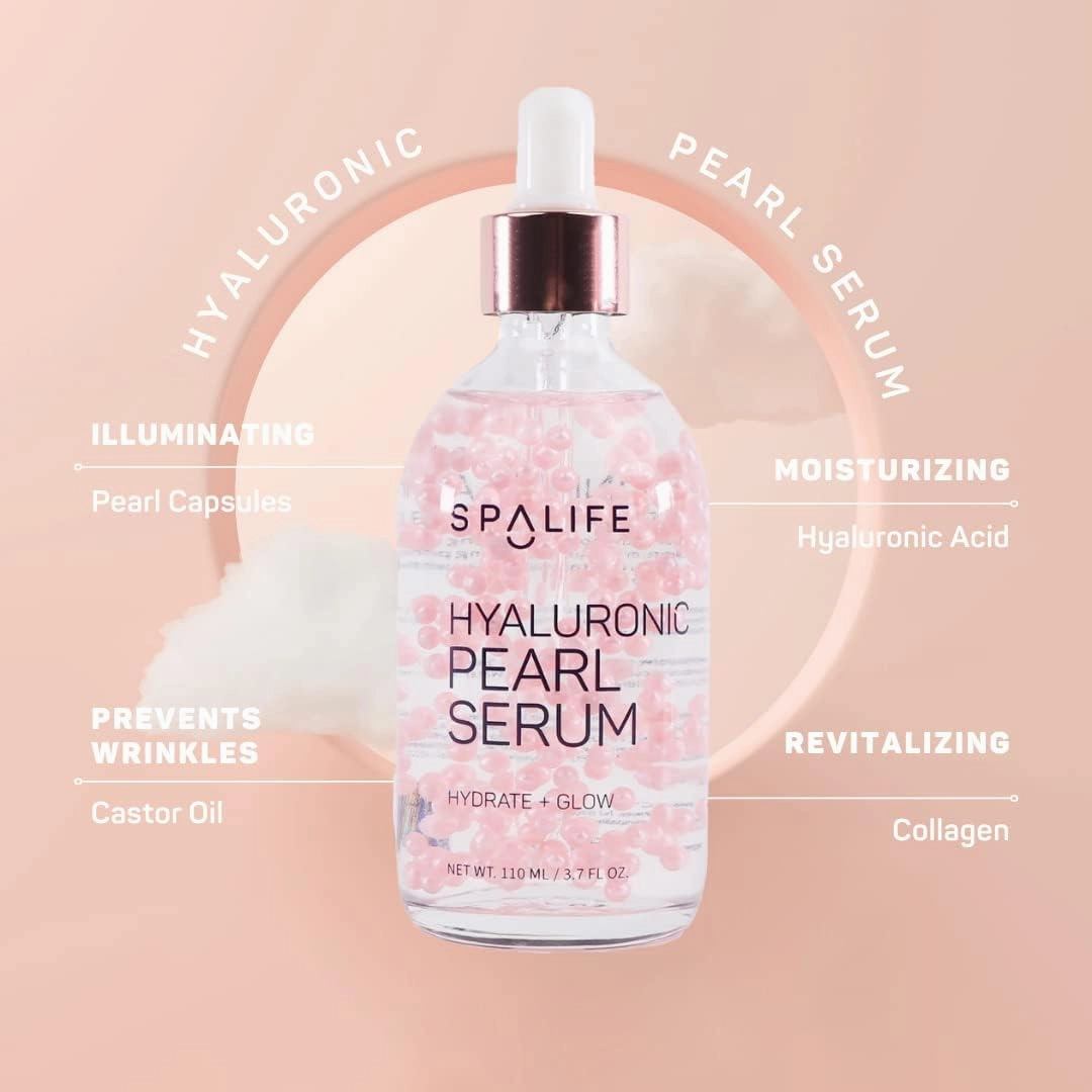 Spa Life Face Serum: 24K Gold Collagen Serum, Hydrating Hyaluronic Acid Serum 100 ml (3.7 oz) - For Supple Skin, Radiance Boosting, Firming & Hydrating (2 Pack)