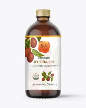 SULU ORGANICS Jojoba Oil- USDA Organic Cold Pressed Unrefined Golden Hohoba Nut Oil (4 oz)