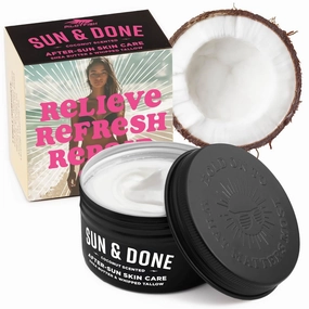 Sun & Done Whipped Beef Tallow for Skin - After Sun Care with 7 Simple Ingredients Including Shea Butter & Coconut | Sun Burn Healing Cream, After Tanning Lotion, After Sun Lotion, Gel, Moisturizer