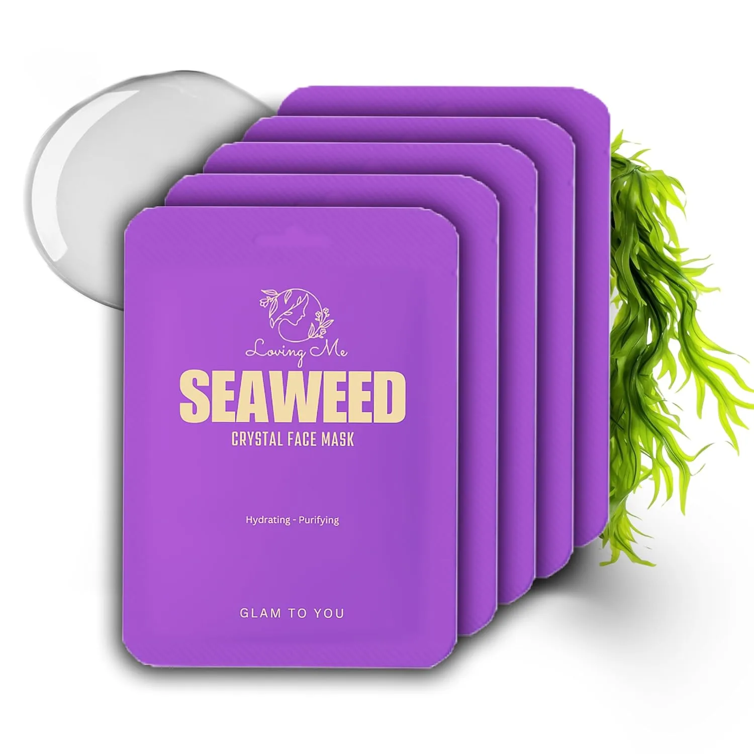 Superb Crystal Face Mask - Seaweed Extract, Organic Collagen, Hyaluronic Acid, Vegan, Daily Face Mask. Anti-Aging & Hydrating. For All Types of Skin.