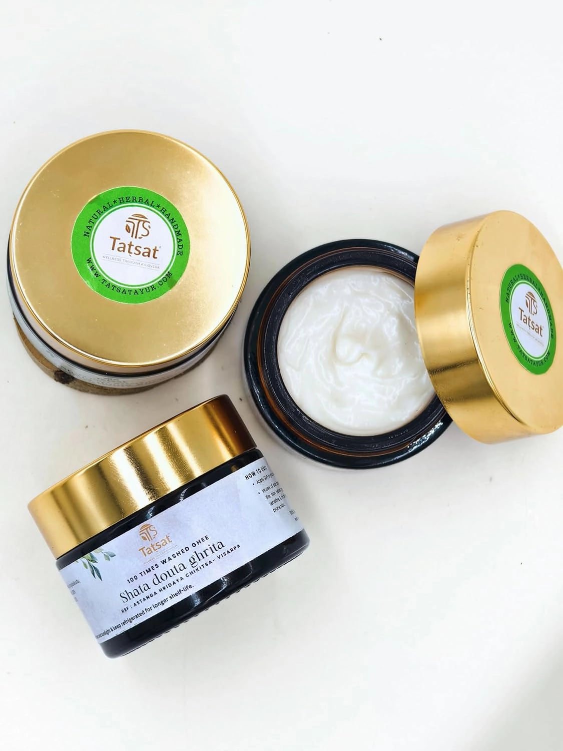 TATSAT - WELLNESS THROUGH AYURVEDA Shata Dhauta Ghrita 100 Times Washed Ghee Anti Aging Nourishing Cream Removes Stretch Marks - 30gm (30, Rose)