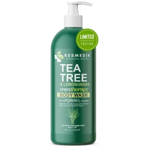 Tea Tree & Lemongrass Body Wash | Cleanser & Defense for Athlete’s Foot, Ringworm, Body Odors & Acne, Soothing Relief for Sensitive, Dry, Itchy Skin (16 fl oz, Limited Edition)