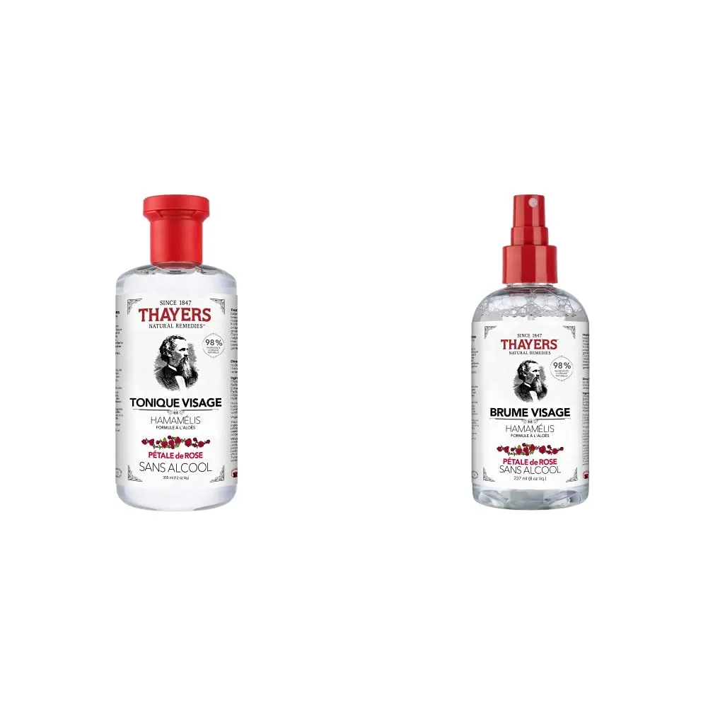 THAYERS Rose Petal, Alcohol-Free, Hydrating Toner 12 Oz   Mist Toner 8 Oz (2 Pack)