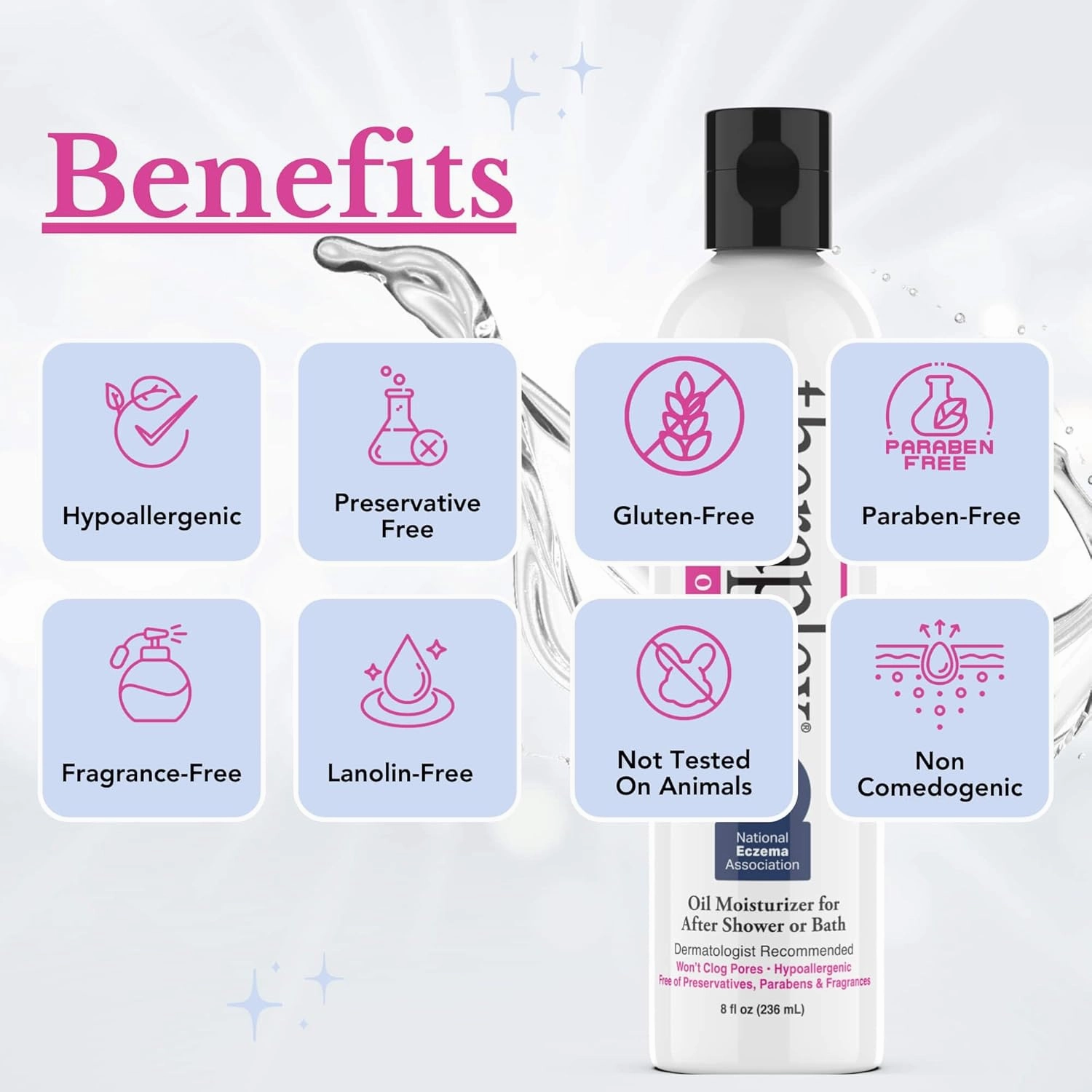 Theraplex Clear Emollient Lotion (8 oz) - No Parabens or Preservatives, Noncomedogenic and Hypoallergenic, Fragrance Free, Dermatologist recommended (2 Pack - Pour)