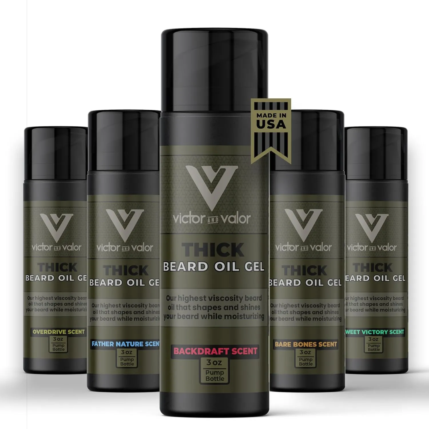 Thick Beard Oil Gel - High Viscosity Formula Helps Style and Control Your Beard or Mustache - Moisturizing Oils Conditions (Backdraft Scent - 3oz) …