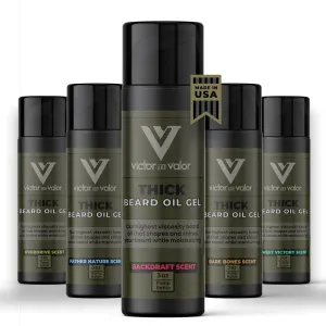 Thick Beard Oil Gel - High Viscosity Formula Helps Style and Control Your Beard or Mustache - Moisturizing Oils Conditions (Backdraft Scent - 3oz) …