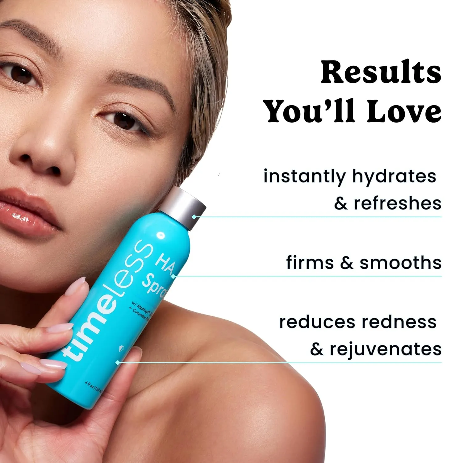 Timeless Skin Care HA Matrixyl 3000 with Cucumber Spray - Skin Mist with Hyaluronic Acid - Fragrance-Free Hydrating Face Spray - Soothing Matrixyl Skin Care Mist - 4 oz
