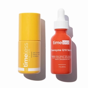 Timeless Skin Care 20% Vitamin C Serum with Vitamin E & Ferulic Acid and Coenzyme Q10 Serum Bundle - 1 oz (Pack of 2)