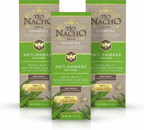 Tio Nacho Aloe Vera Deep Repair Shampoo, Organic Aloe Vera and Royal Jelly for Hair Repair and Protection, with Vegetable Keratin for Strength and Shine, Paraben, Salt, Silicone-Free, 14 Oz (3 Pack)