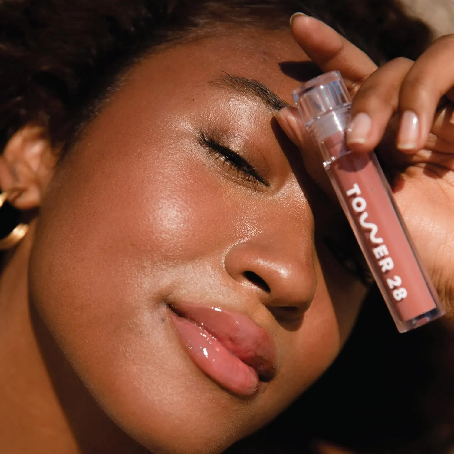 Tower 28 ShineOn Milky Lip Jelly, CASHEW, Non-Sticky, Hydrating Vegan Lip Gloss in Milky Rosy Brown, Apricot and Raspberry Seed Oil, Moisturizing, Clean, Cruelty Free