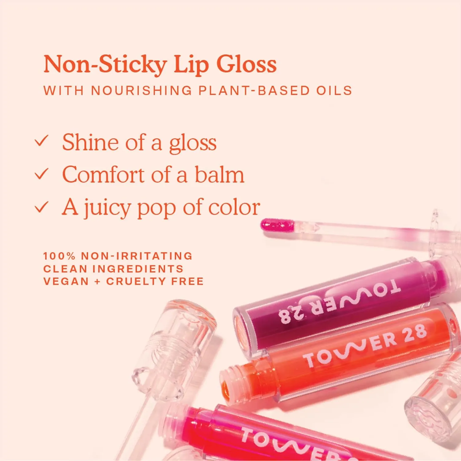 Tower 28 ShineOn Milky Lip Jelly, COCONUT, Non-Sticky, Hydrating Vegan Lip Gloss in Milky Rosy Pink, Apricot and Raspberry Seed Oil, Moisturizing, Clean, Cruelty Free