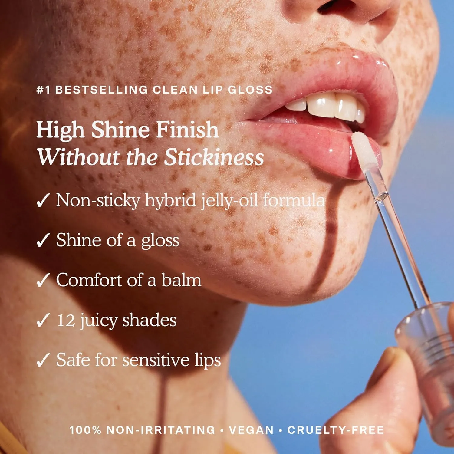 Tower 28 ShineOn Milky Lip Jelly, OAT, Non-Sticky, Hydrating Vegan Lip Gloss in Milky Peachy Pink, Apricot and Raspberry Seed Oil, Moisturizing, Clean, Cruelty Free