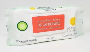 Trader Joe's Cucumber Citrus Face and Body Wipes, Hypoallergenic, 64 Count