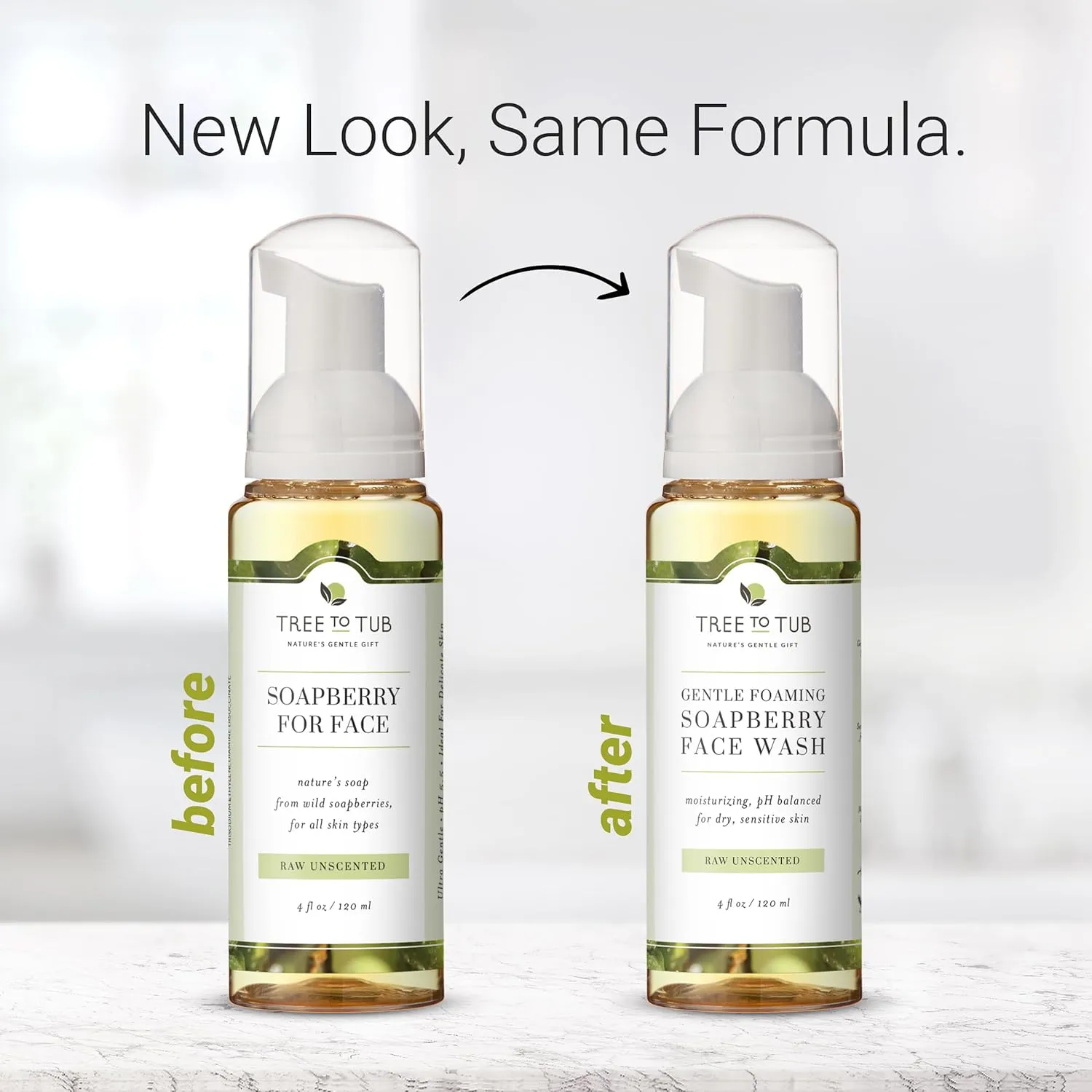 Tree to Tub Sensitive Skin Face Wash for Dry Skin - Fragrance Free Gentle Face Cleanser for Women & Men, Unscented Hydrating Foaming Facial Cleanser, Daily Face Soap w/All Natural Organic Aloe Vera